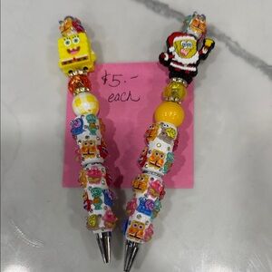 Colorful Sponge Bob Character Bead Pens